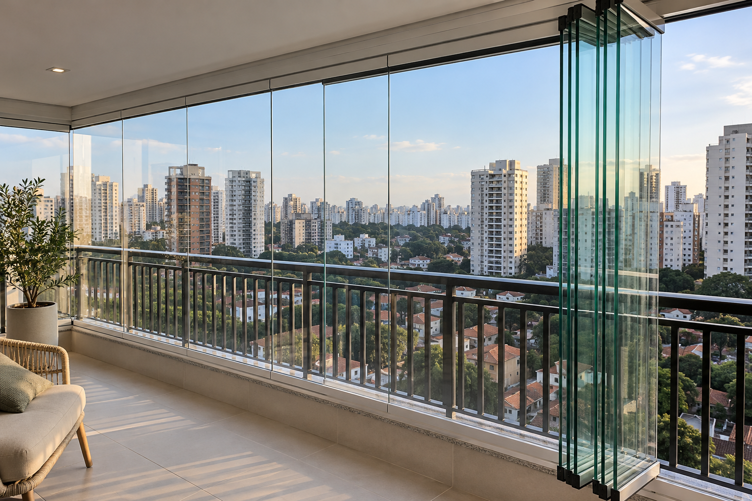 Vidraçaria Camargo Glass - Sacada Articulada com Vidro Laminado